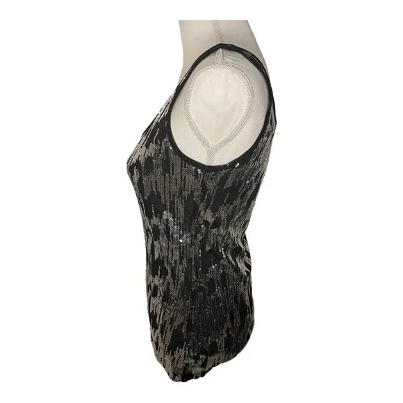 Calvin‎ Klein Women’s Small Sequined Black & Silver Sparkle Sleeveless Tank Top - Picture 2 of 4